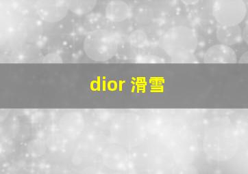 dior 滑雪